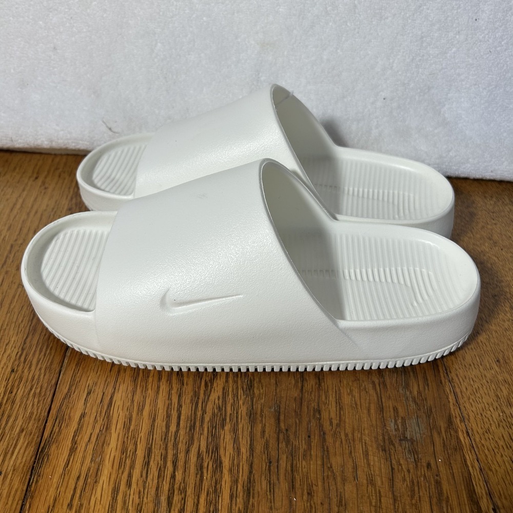 Nike Womens Size 9 White Slip On Calm Slide Sandals